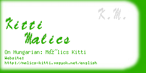 kitti malics business card